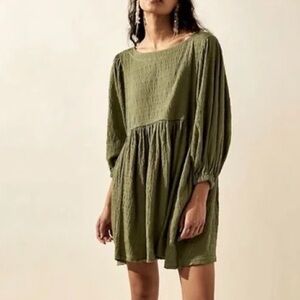 Free People Beach Bell Sleeves Babydoll Mini Dress